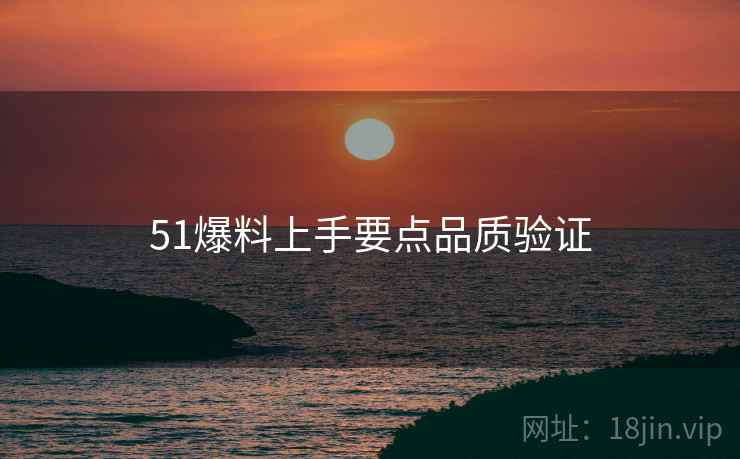 51爆料上手要点品质验证