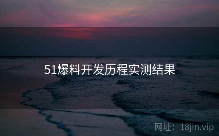 51爆料开发历程实测结果