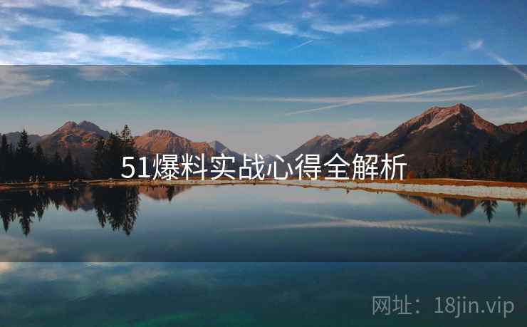 51爆料实战心得全解析